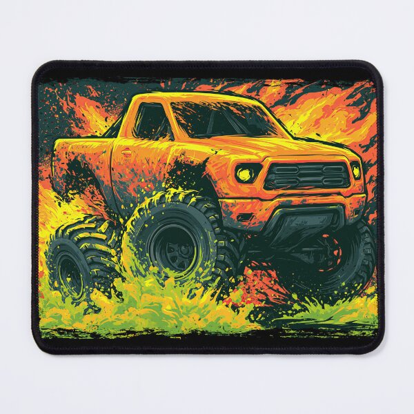 Item preview, Orange and Teal Off Road Truck in Fire designed and sold by Piotrek0001.