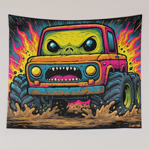 Item preview, Pink and Blue Toothy Car Cartoon Art designed and sold by Piotrek0001.