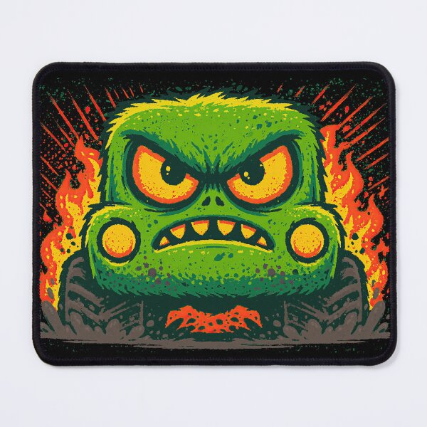 Item preview, Angry Green Block Car Face in Flames designed and sold by Piotrek0001.