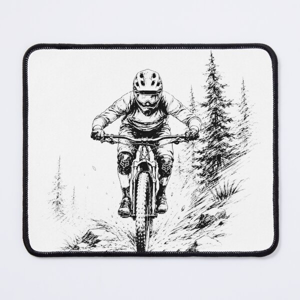 Item preview, Mountain bike rider monotone print designed and sold by PrestonSquires.