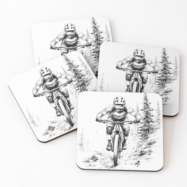 Item preview, Mountain bike rider monotone print designed and sold by PrestonSquires.