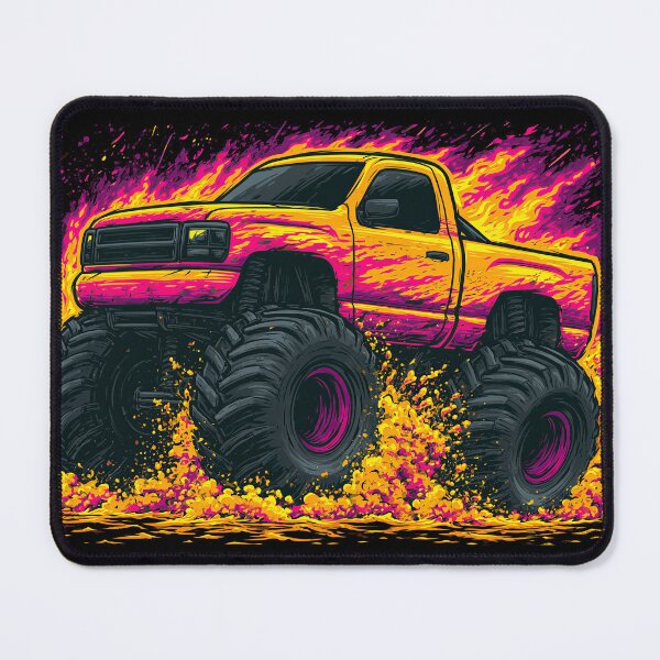 Item preview, Pink and Yellow Monster Truck Mud Racing designed and sold by Piotrek0001.