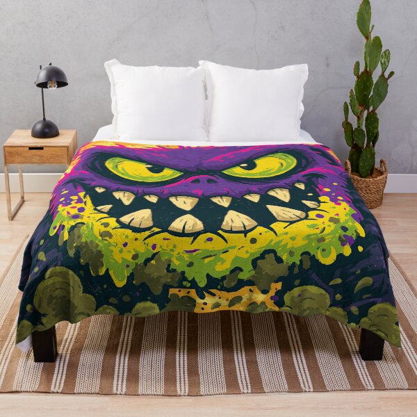 Item preview, Purple and Green Evil Toothy Monster Face designed and sold by Piotrek0001.