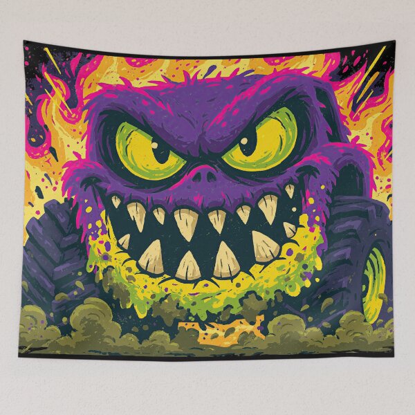 Item preview, Purple and Green Evil Toothy Monster Face designed and sold by Piotrek0001.