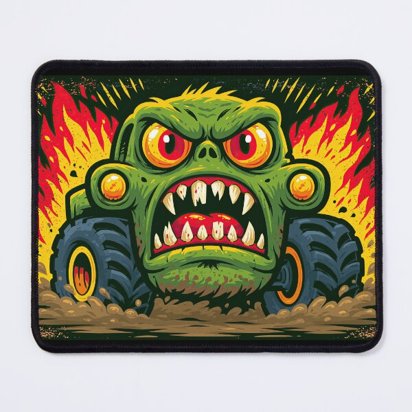 Item preview, Orange Angry Monster Truck Face in Flames designed and sold by Piotrek0001.