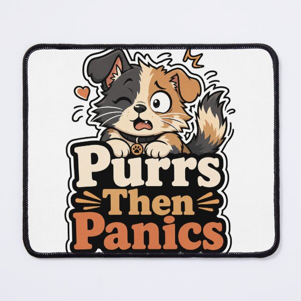 Item preview, Funny Dog Cat Shirt, Purrs Then Panics Pet Humor Tee designed and sold by oddpawstudio.