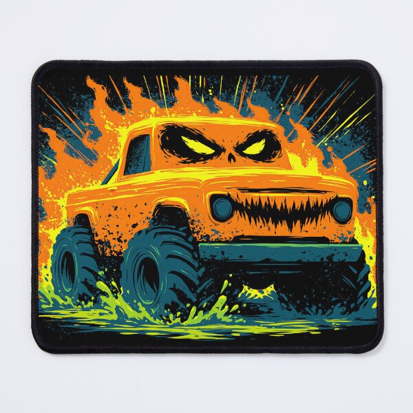 Item preview, Yellow and Blue Fiery Monster Truck designed and sold by Piotrek0001.