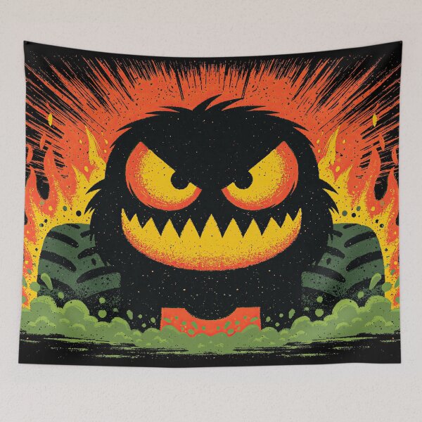 Item preview, Black Shadow Monster Face with Orange Eyes designed and sold by Piotrek0001.
