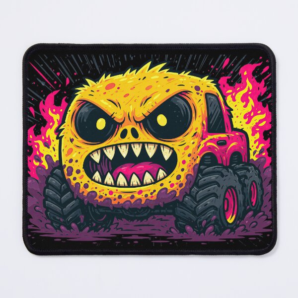 Item preview, Yellow Angry Skull Face Monster Truck designed and sold by Piotrek0001.