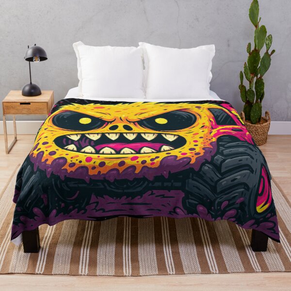 Item preview, Yellow Angry Skull Face Monster Truck designed and sold by Piotrek0001.
