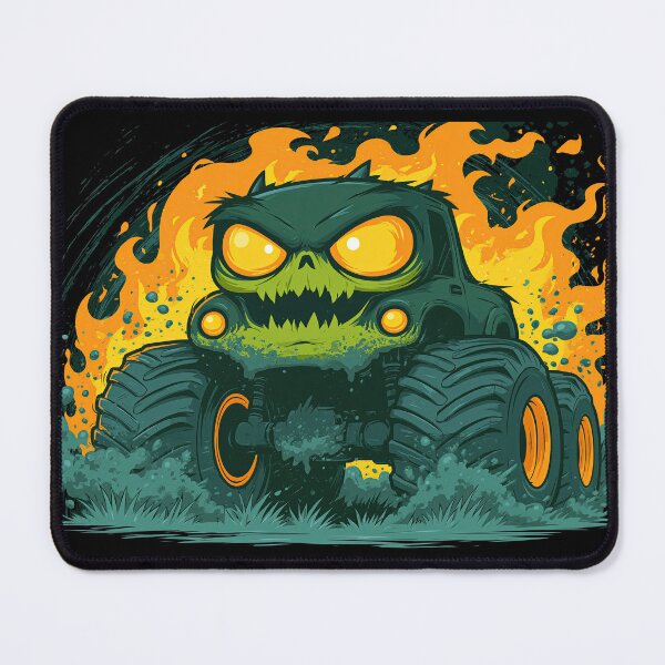 Item preview, Green Skull Face Monster Truck Art designed and sold by Piotrek0001.