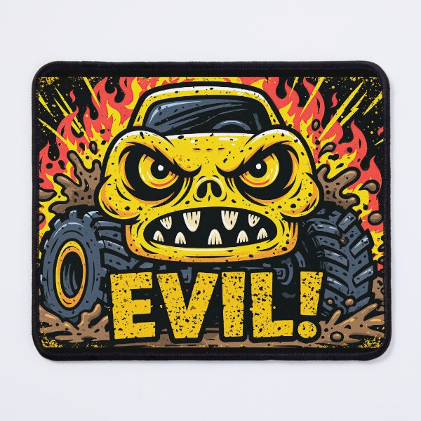Item preview, Yellow Evil Skull Truck Typography Poster designed and sold by Piotrek0001.