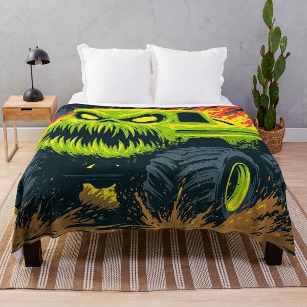 Item preview, Green and Purple Fiery Monster Truck designed and sold by Piotrek0001.