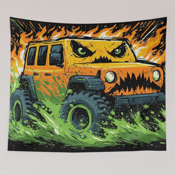 Item preview, Orange Off Road Truck in Mud and Fire designed and sold by Piotrek0001.