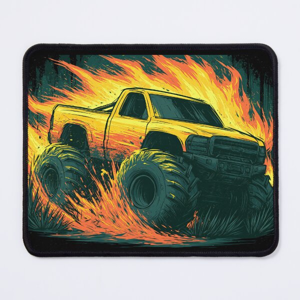Item preview, Classic Orange Pickup Truck in Fire designed and sold by Piotrek0001.