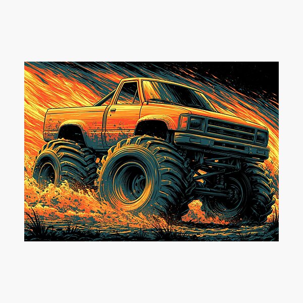 Item preview, Brown and Orange Monster Truck in Dust designed and sold by Piotrek0001.