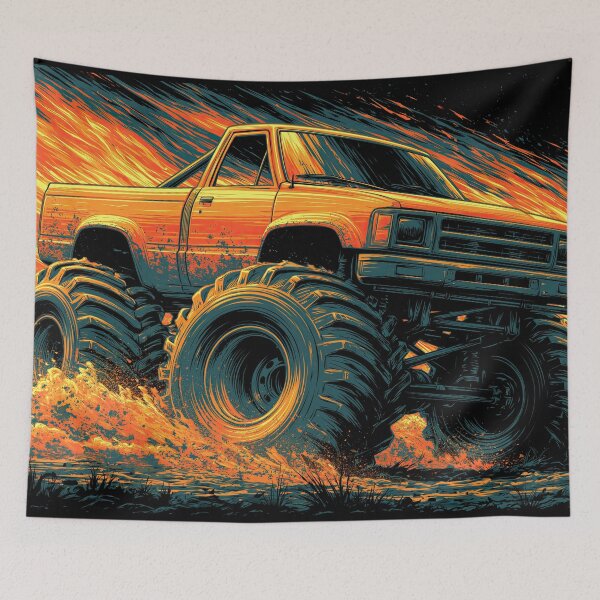 Item preview, Brown and Orange Monster Truck in Dust designed and sold by Piotrek0001.