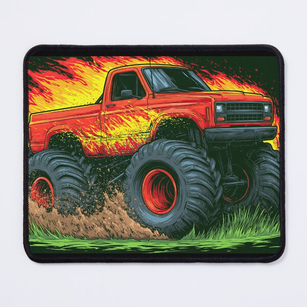 Item preview, Red 4x4 Truck Mudding in Flames designed and sold by Piotrek0001.
