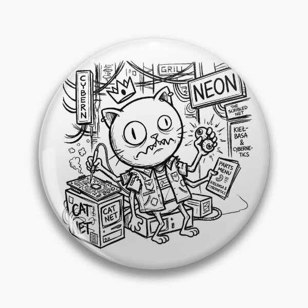 Item preview, ​Cyber Cat Mechanic - Grill & Cybernetics Scribble Art designed and sold by MCVersa2026.