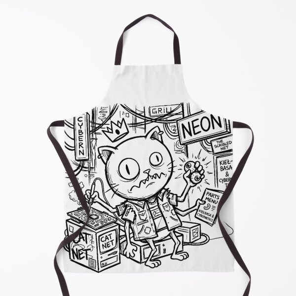 Item preview, Cyber Cat Mechanic - Grill & Cybernetics Scribble Art designed and sold by MCVersa2026.