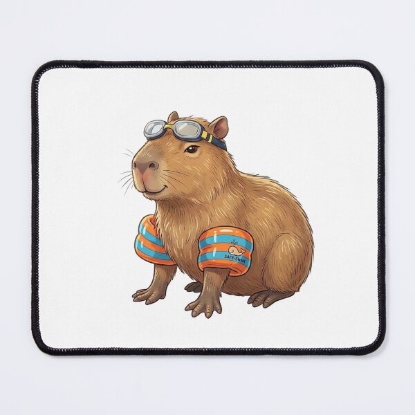 Item preview, Cute Capybara in swim gear designed and sold by Cozy Beam Studio.