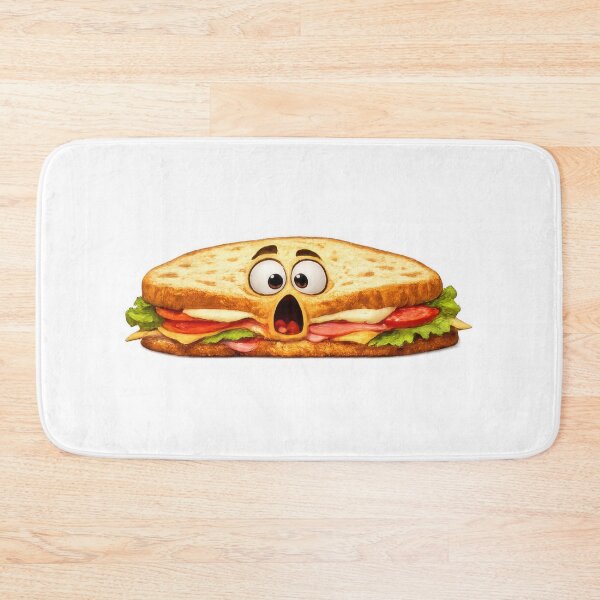 Item preview, Shocked Squished Sandwich Cartoon Character Illustration designed and sold by jgvisualarts.