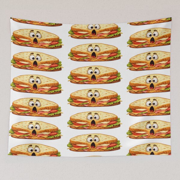 Item preview, Shocked Squished Sandwich Cartoon Character Illustration designed and sold by jgvisualarts.