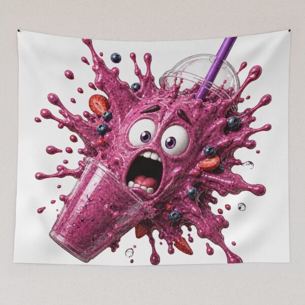 Item preview, Shocked Berry Smoothie Splash Cartoon Character Explosion designed and sold by jgvisualarts.