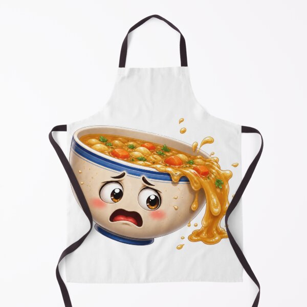Item preview, Worried Soup Bowl Cartoon Character Spilling Over designed and sold by jgvisualarts.