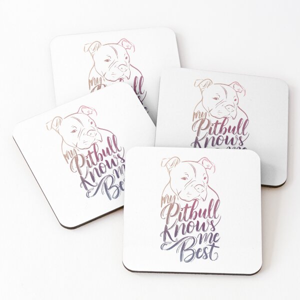 Item preview, My Pitbull Knows Me Best - Minimalist Line Art with Sunset Gradient Typography designed and sold by My Pitbull Place.