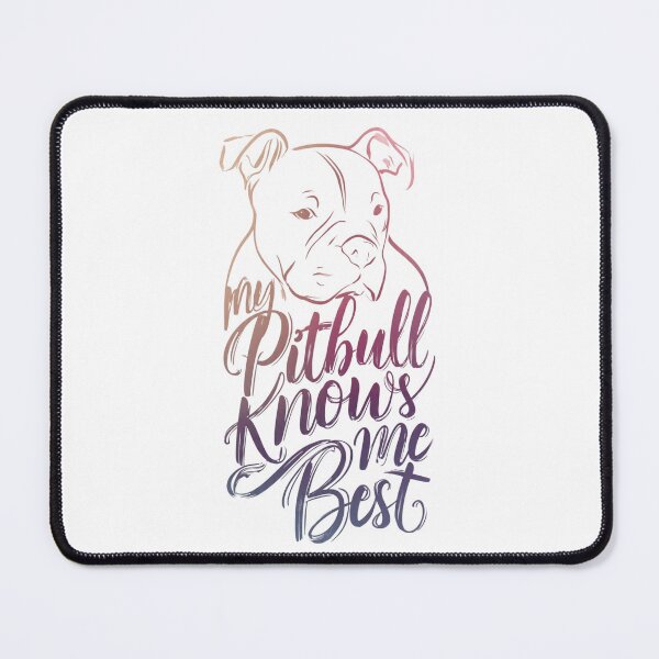 Item preview, My Pitbull Knows Me Best - Minimalist Line Art with Sunset Gradient Typography designed and sold by My Pitbull Place.