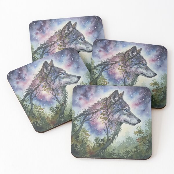 Item preview, Mystic Nature Wolf Cosmic Nebula Art designed and sold by MoonSoul Studio.