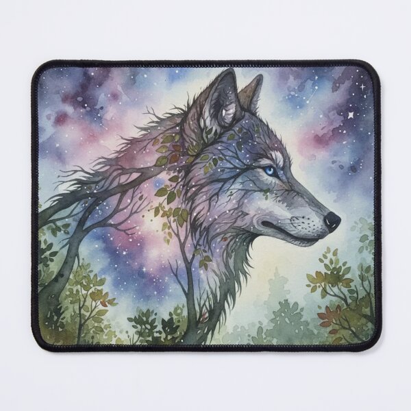 Item preview, Mystic Nature Wolf Cosmic Nebula Art designed and sold by MoonSoul Studio.