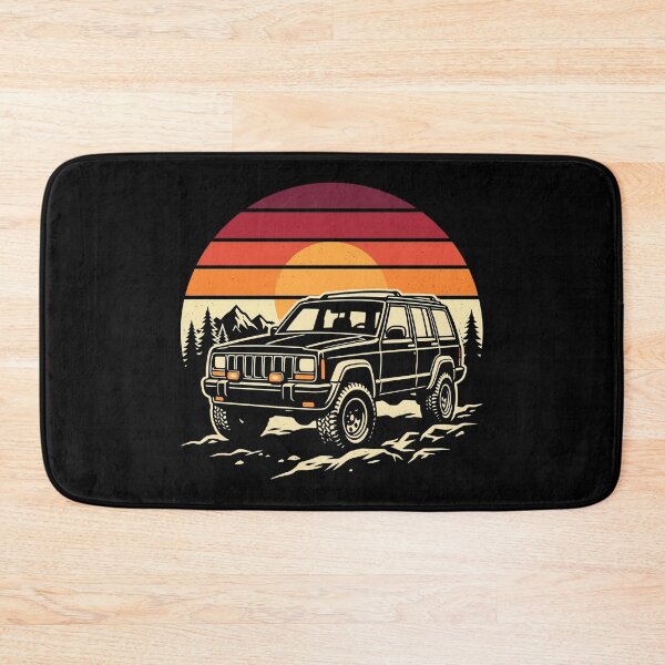 Item preview, Cherokee XJ lifted Circle Retro Sunset Black 4X4 - Off-Road Adventure designed and sold by Off-Road-Zone.