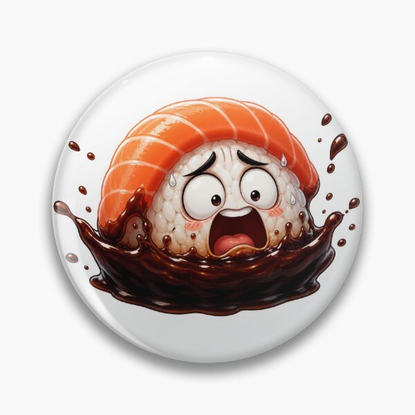 Item preview, Terrified Sushi Nigiri Cartoon Character Drowning in Soy Sauce designed and sold by jgvisualarts.