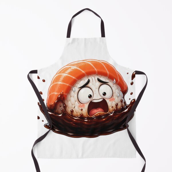 Item preview, Terrified Sushi Nigiri Cartoon Character Drowning in Soy Sauce designed and sold by jgvisualarts.