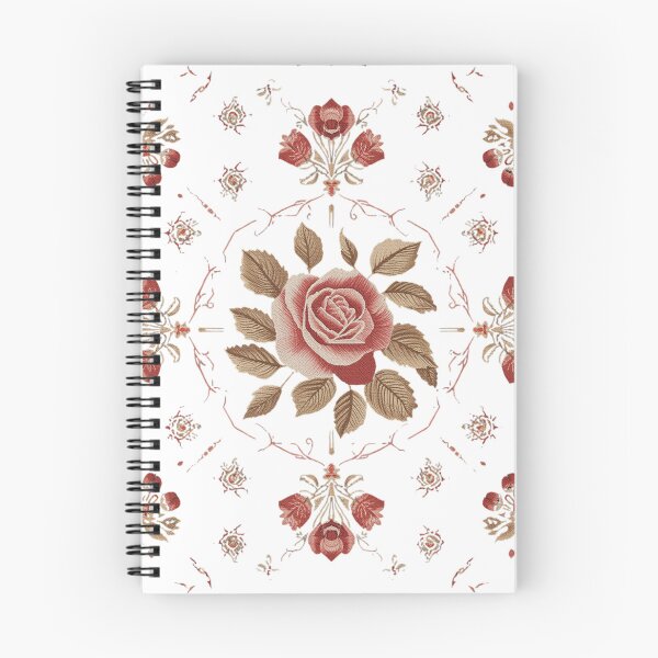 Item preview, Vintage Rose Medallion Pattern on Black Background | Victorian Botanical Floral Art designed and sold by Joyfulfabric.