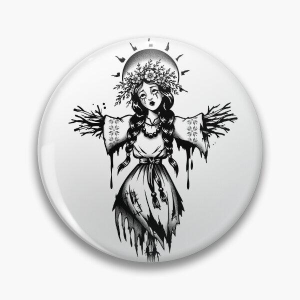 Item preview, Marzanna Slavic Goddess – Dark Slavic Tattoo designed and sold by feedmykraken.