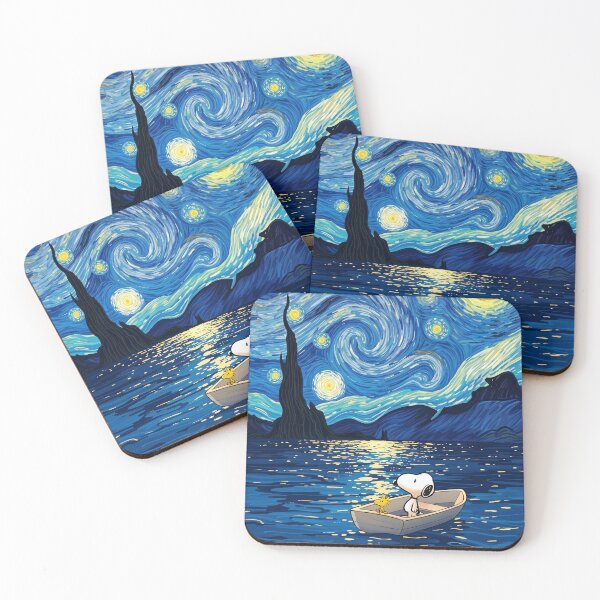 Item preview, Snoopy Woodstock Starry Night Starry Sky Whimsical Boat Adventure designed and sold by N0WUC1.