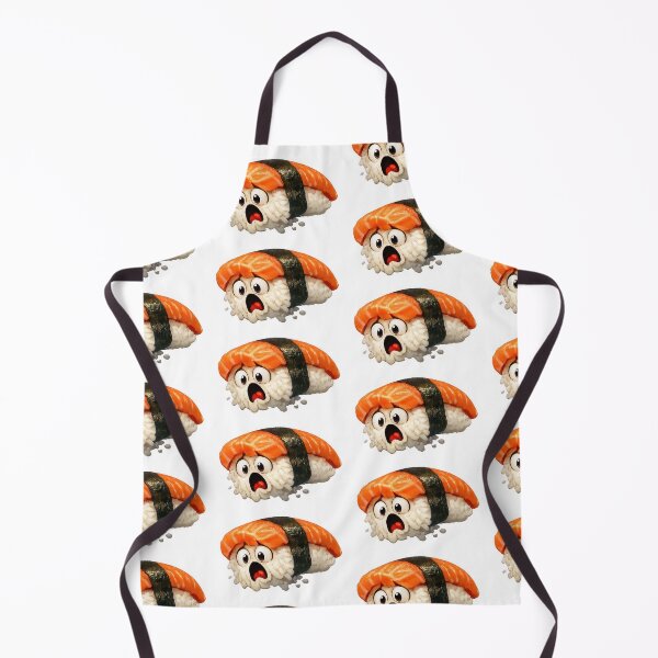 Item preview, Horrified Salmon Nigiri Sushi Cartoon Character Slipping Apart designed and sold by jgvisualarts.