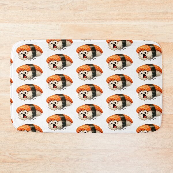 Item preview, Horrified Salmon Nigiri Sushi Cartoon Character Slipping Apart designed and sold by jgvisualarts.