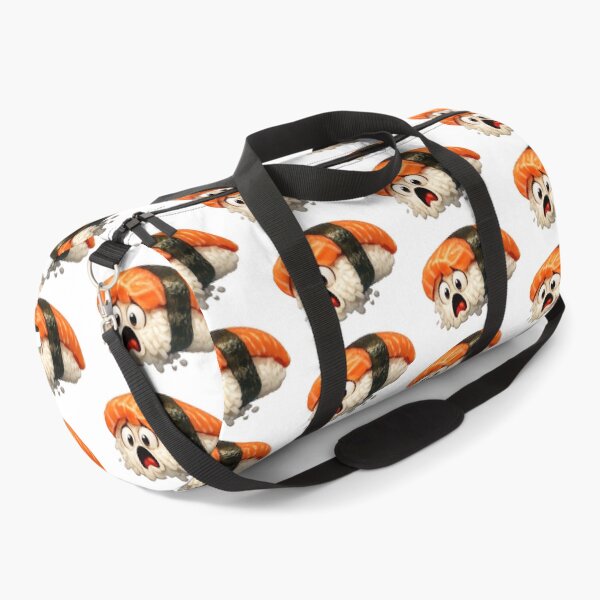 Item preview, Horrified Salmon Nigiri Sushi Cartoon Character Slipping Apart designed and sold by jgvisualarts.