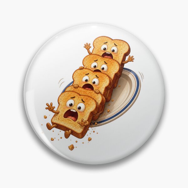 Item preview, Panicked Toast Stack Cartoon Characters Sliding Off Plate designed and sold by jgvisualarts.