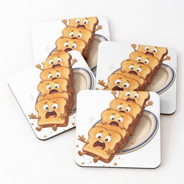 Item preview, Panicked Toast Stack Cartoon Characters Sliding Off Plate designed and sold by jgvisualarts.