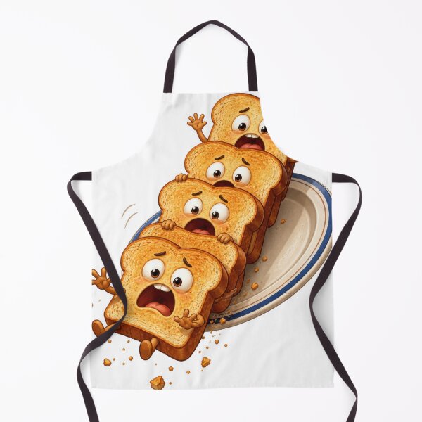 Item preview, Panicked Toast Stack Cartoon Characters Sliding Off Plate designed and sold by jgvisualarts.