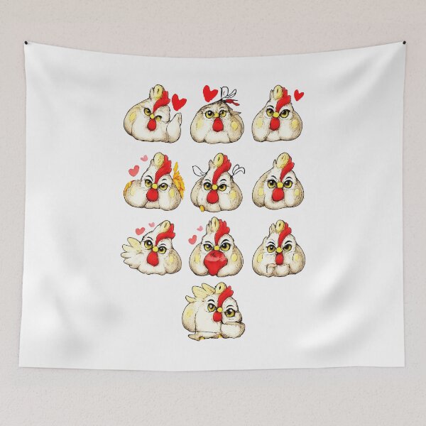 Item preview, Funny Chicken Stickers — Hand Drawn Cute Chicks with Expressions designed and sold by RamyGallery.