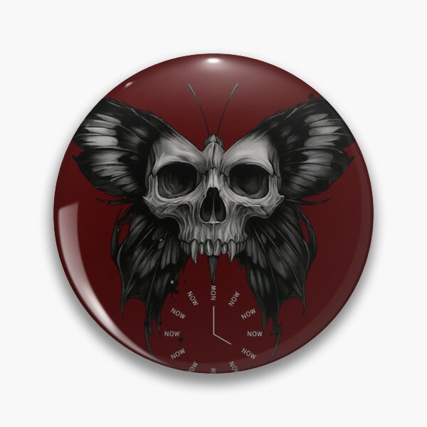 Item preview, Memento Mori Skull Butterfly Now Clock - Dark Surrealism Art designed and sold by Horizon Prime.
