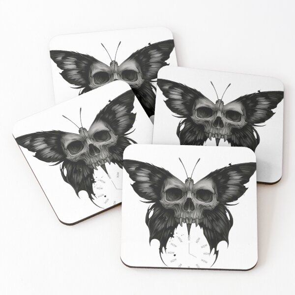 Item preview, Memento Mori Skull Butterfly Now Clock - Dark Surrealism Art designed and sold by Horizon Prime.