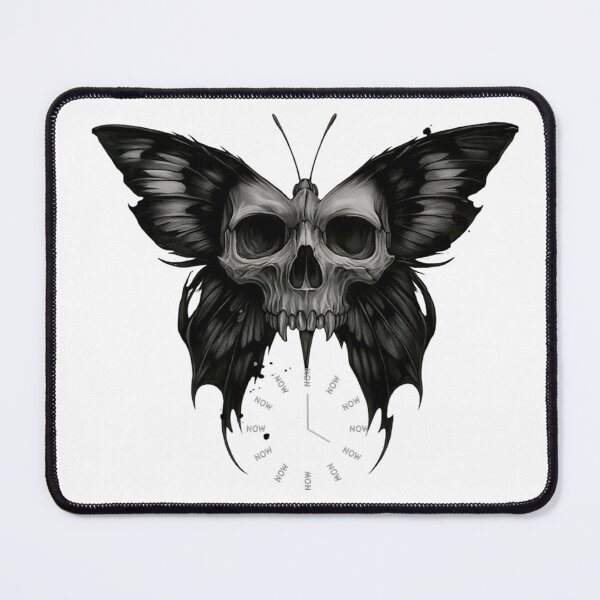 Item preview, Memento Mori Skull Butterfly Now Clock - Dark Surrealism Art designed and sold by Horizon Prime.