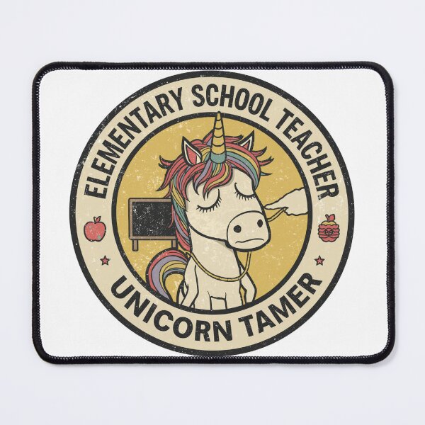 Item preview, Elementary School Teacher Unicorn Tamer Vintage Badge designed and sold by SandiCreative.